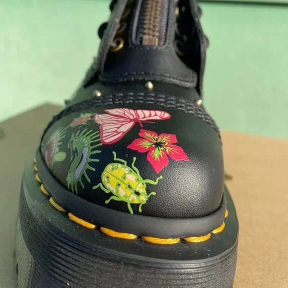 Dr. Martens |  Sinclair Floral Bloom Leather Platform Boots - Picture 11 of 14